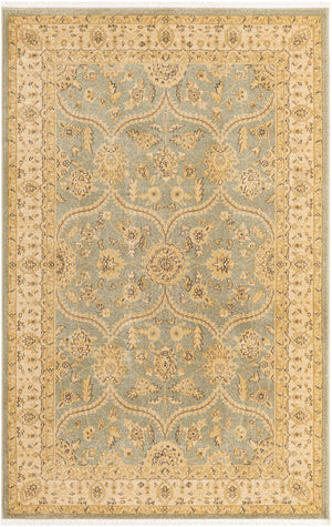 Light Green 5' 1 x 8' Edinburgh Rectangle Area Rug 100% Polypropylene Easy Clean With Cotton Backing Traditional Classic Design Carpet for Living, Dining Room, Office for Sale at Rug Engine