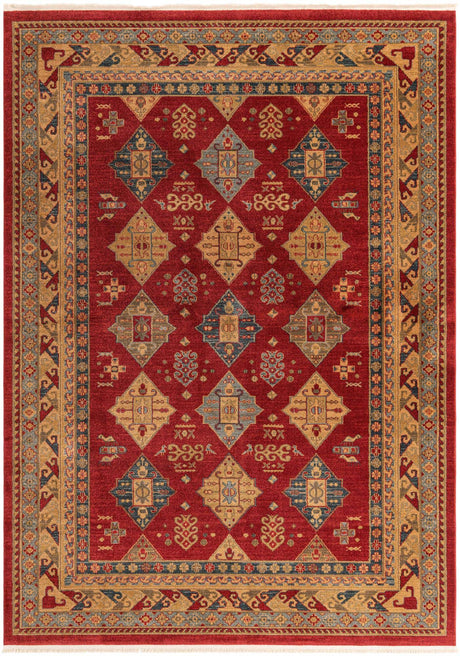 Red 7' 1 x 10' Sahand Rectangle Area Rug Affordable Easy Clean Traditional Design Durable Carpet for Home Interior Design Living Room Dining Office for Sale at Rug Engine