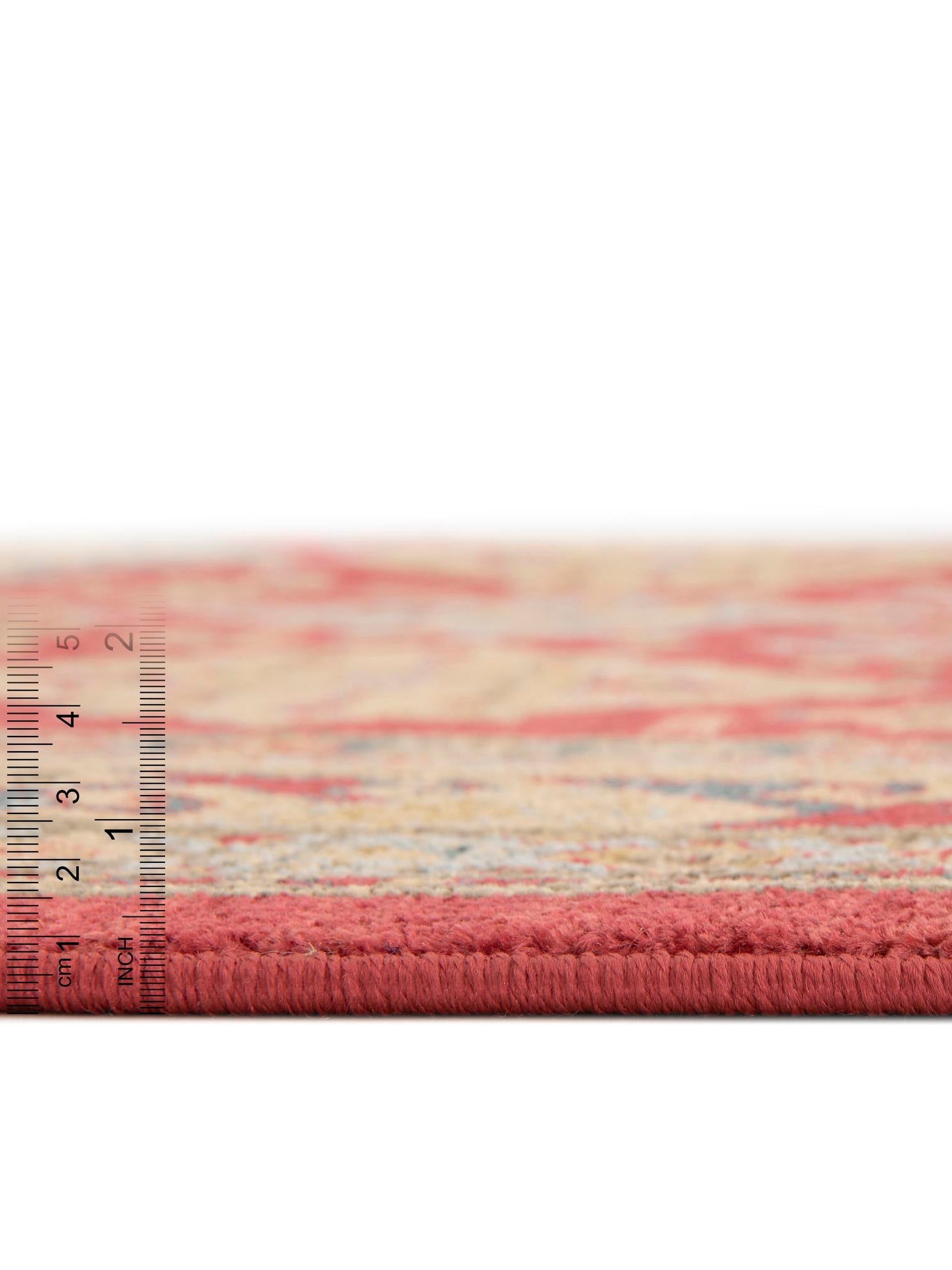 Red 6' 1 x 6' 1 Sahand Round Area Rug Affordable Easy Clean Traditional Design Durable Carpet for Home Interior Design Living Room Dining Office for Sale at Rug Engine