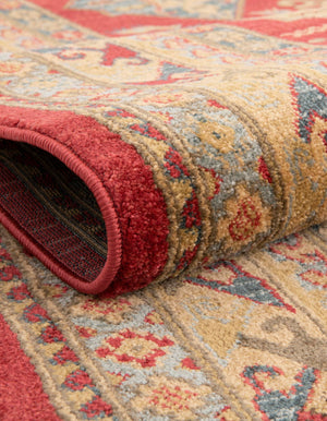 Red 6' 1 x 6' 1 Sahand Round Area Rug Affordable Easy Clean Traditional Design Durable Carpet for Home Interior Design Living Room Dining Office for Sale at Rug Engine