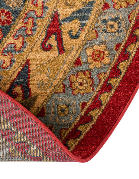 Red 8' x 8' Sahand Round Area Rug Affordable Easy Clean Traditional Design Durable Carpet for Home Interior Design Living Room Dining Office for Sale at Rug Engine