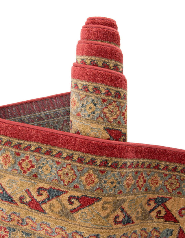 Red 8' x 8' Sahand Round Area Rug Affordable Easy Clean Traditional Design Durable Carpet for Home Interior Design Living Room Dining Office for Sale at Rug Engine
