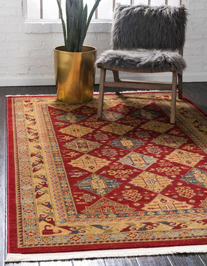 Red 9' x 12' Sahand Rectangle Area Rug