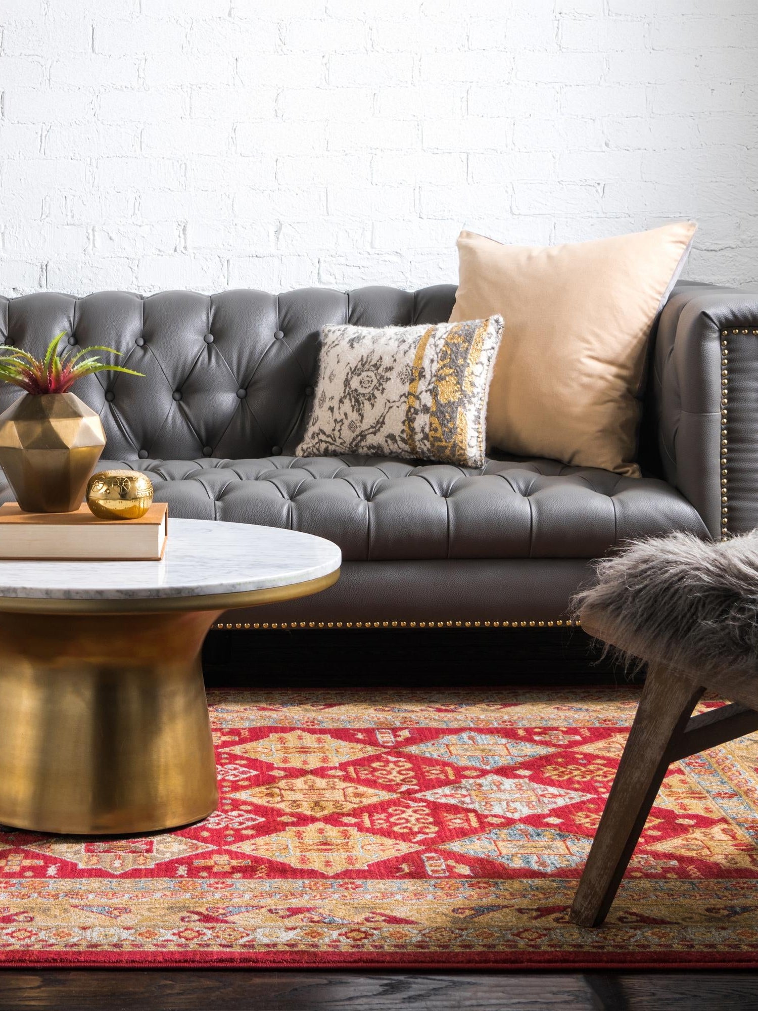 Red 9' x 12' Sahand Rectangle Area Rug