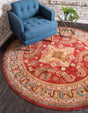 Red 8' x 8' Sahand Round Area Rug Affordable Easy Clean Traditional Design Durable Carpet for Home Interior Design Living Room Dining Office for Sale at Rug Engine