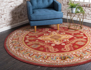 Red 6' 1 x 6' 1 Sahand Round Rug