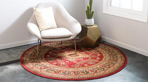 Red 6' 1 x 6' 1 Sahand Round Rug