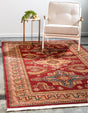 Red 5' 1 x 8' Sahand Rectangle Area Rug Affordable Easy Clean Traditional Design Durable Carpet for Home Interior Design Living Room Dining Office for Sale at Rug Engine