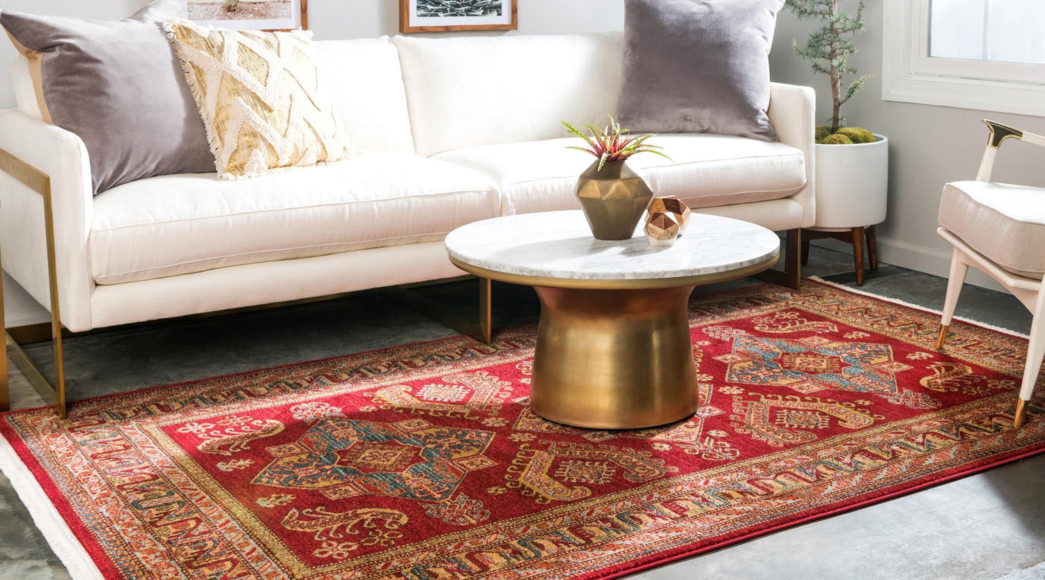 Red 7' 1 x 10' Sahand Rectangle Area Rug