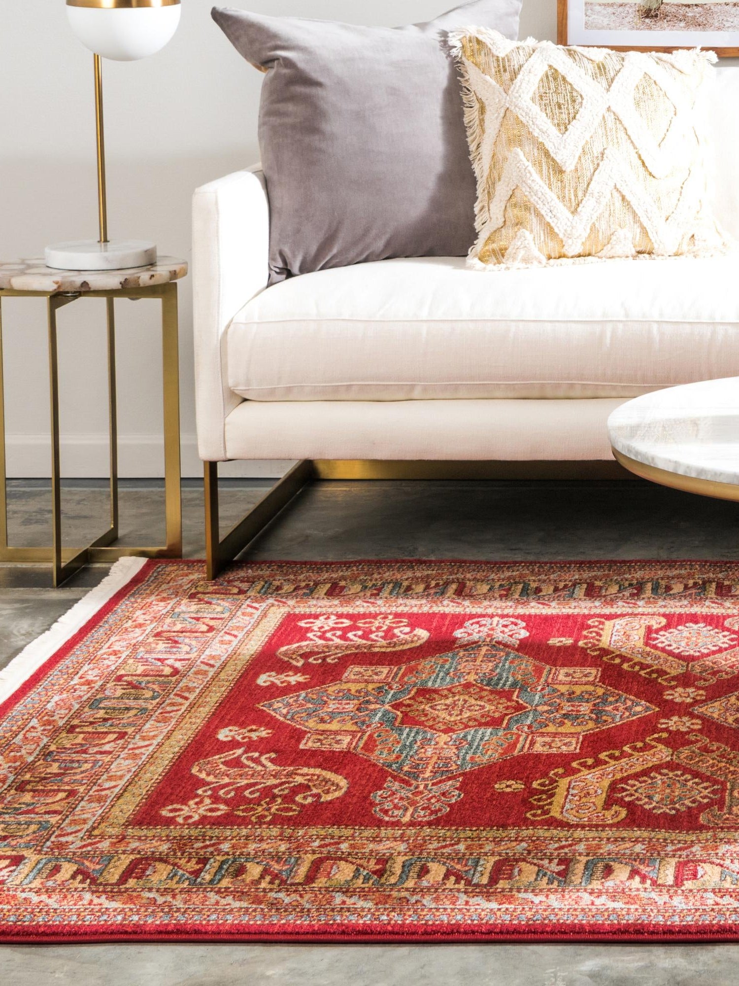 Red 7' 1 x 10' Sahand Rectangle Area Rug