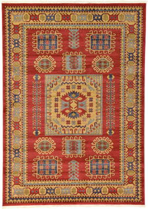 Red 7' 1 x 10' Sahand Rectangle Area Rug Affordable Easy Clean Traditional Design Durable Carpet for Home Interior Design Living Room Dining Office for Sale at Rug Engine