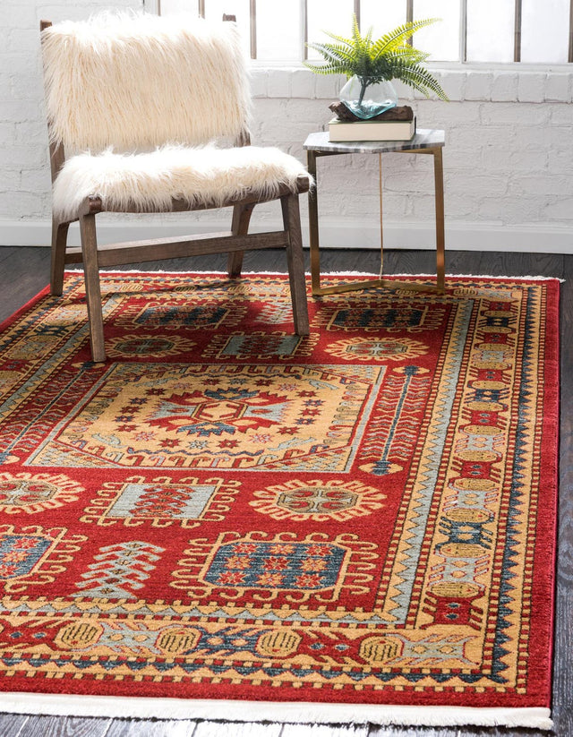 Red 9' x 12' Sahand Rectangle Area Rug Affordable Easy Clean Traditional Design Durable Carpet for Home Interior Design Living Room Dining Office for Sale at Rug Engine