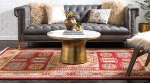 Red 5' 1 x 8' Sahand Rectangle Area Rug Affordable Easy Clean Traditional Design Durable Carpet for Home Interior Design Living Room Dining Office for Sale at Rug Engine