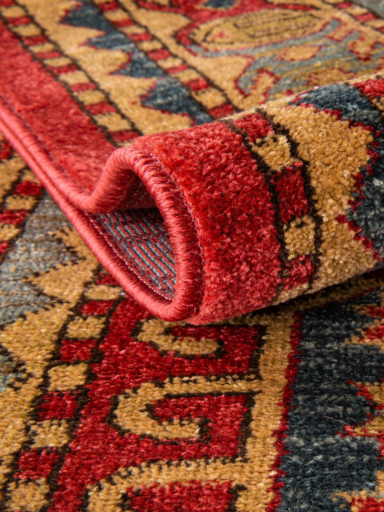 Red 3' 1 x 5' 3 Sahand Rectangle Area Rug Affordable Easy Clean Traditional Design Durable Carpet for Home Interior Design Living Room Dining Office for Sale at Rug Engine