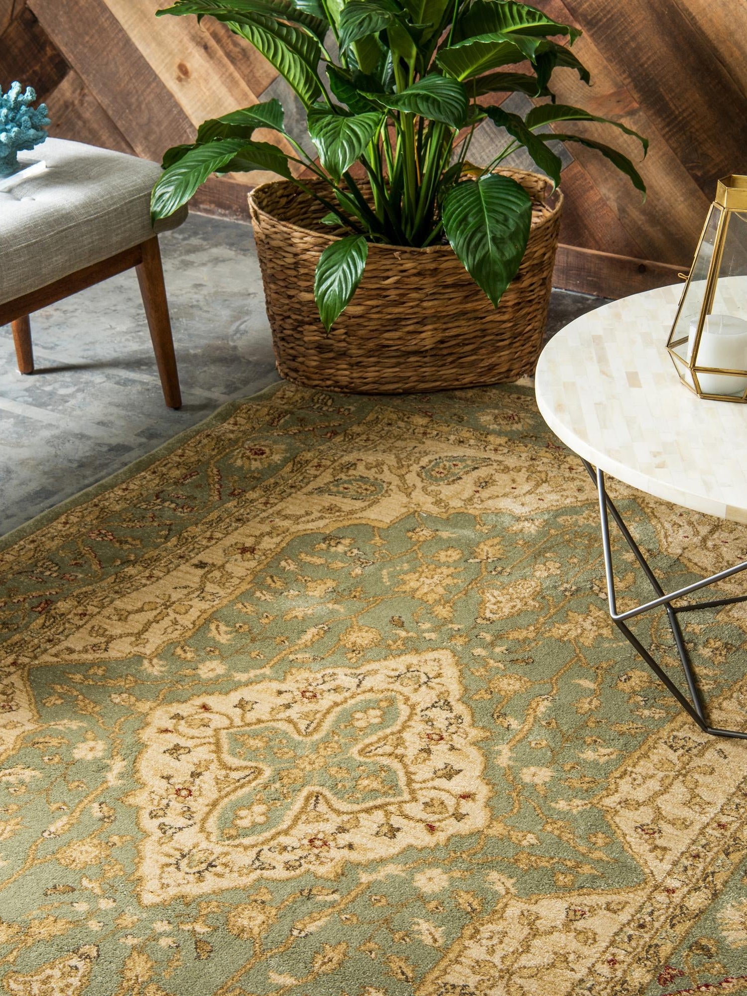 Light Green 9' x 12' Edinburgh Rectangle Area Rug 100% Polypropylene Easy Clean With Cotton Backing Traditional Classic Design Carpet for Living, Dining Room, Office for Sale at Rug Engine