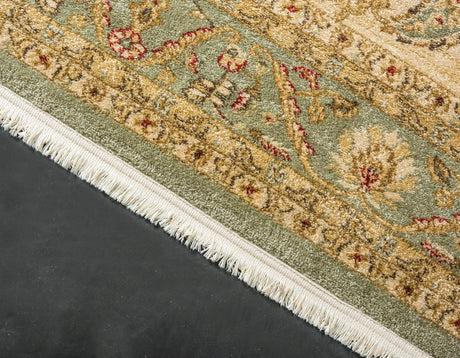 Light Green 5' 1 x 8' Edinburgh Rectangle Area Rug 100% Polypropylene Easy Clean With Cotton Backing Traditional Classic Design Carpet for Living, Dining Room, Office for Sale at Rug Engine