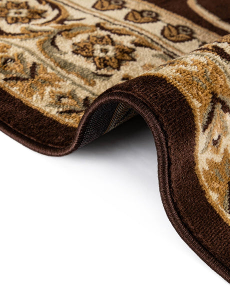 Brown 7' 10 x 11' Versailles Rectangle Area Rug Classic Traditional Motif Indoor Carpet for Hallways, Dining Rooms, Bedrooms, Living Room, Office for Sale at Rug Engine