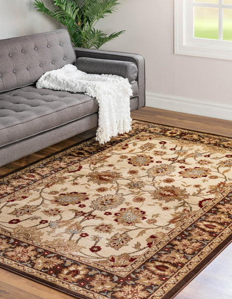 Cream 9' x 12' Voyage Rectangle Area Rug Persian Inspired Classic Traditional Design Durable Carpet Mat for Home Interior Design for Sale at Rug Engine