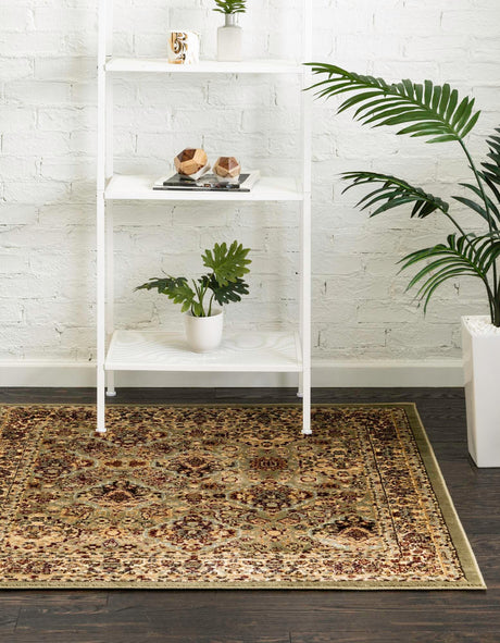 Light Green 4' 1 x 4' 1 Voyage Square Area Rug Persian Inspired Classic Traditional Design Durable Carpet Mat for Home Interior Design for Sale at Rug Engine