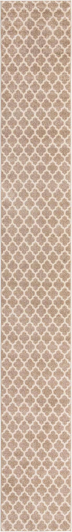 Light Brown 2' 7 x 19' 8 Trellis Runner Area Rug