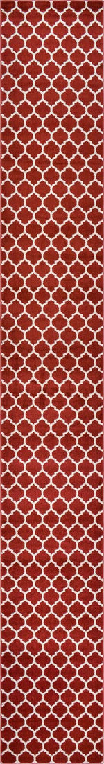 Dark Terracotta 2' 7 x 19' 8 Trellis Runner Area Rug