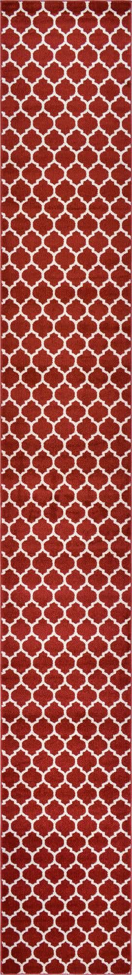 Dark Terracotta 2' 7 x 19' 8 Trellis Runner Area Rug