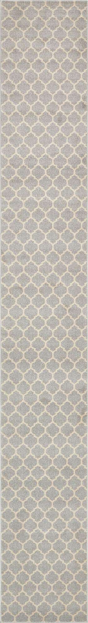 Light Gray 2' 7 x 19' 8 Trellis Runner Area Rug