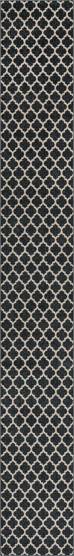 Black 2' 7 x 19' 8 Trellis Runner Area Rug