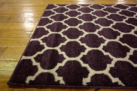 Purple 2' 7 x 19' 8 Trellis Runner Area Rug Geometric Modern Unique Durable Easy Clean Carpet for Contemporary Interior Design for Sale at Rug Engine