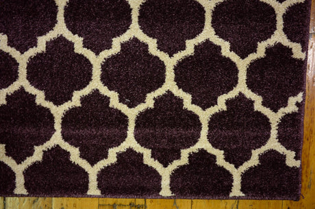 Purple 2' 7 x 19' 8 Trellis Runner Area Rug Geometric Modern Unique Durable Easy Clean Carpet for Contemporary Interior Design for Sale at Rug Engine
