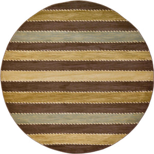 Brown 8' x 8' Fars Round Area Rug 100% Polypropylene Unique Traditional Carpet for Classical Living, Dining Room & Office Spaces for Sale at Rug Engine