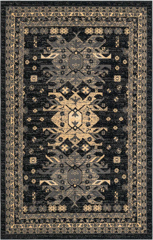 Black 5' 3 x 8' Taftan Rectangle Area Rug