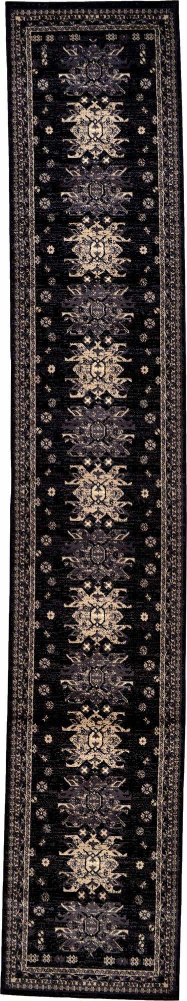 Black 3' 1 x 16' 5 Taftan Runner Area Rug