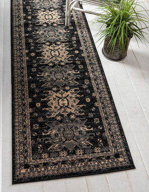 Black 2' x 8' 2 Taftan Runner Area Rug