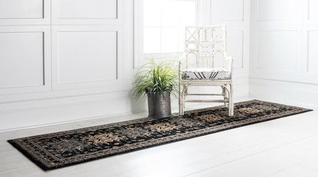 Black 2' x 8' 2 Taftan Runner Area Rug