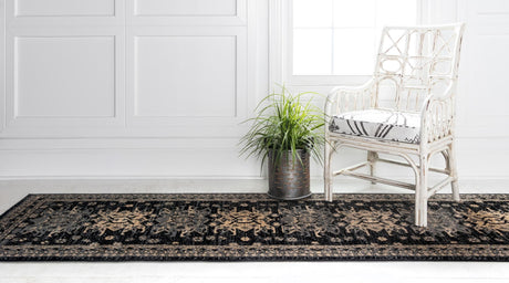 Black 2' 7 x 10' Taftan Runner Area Rug