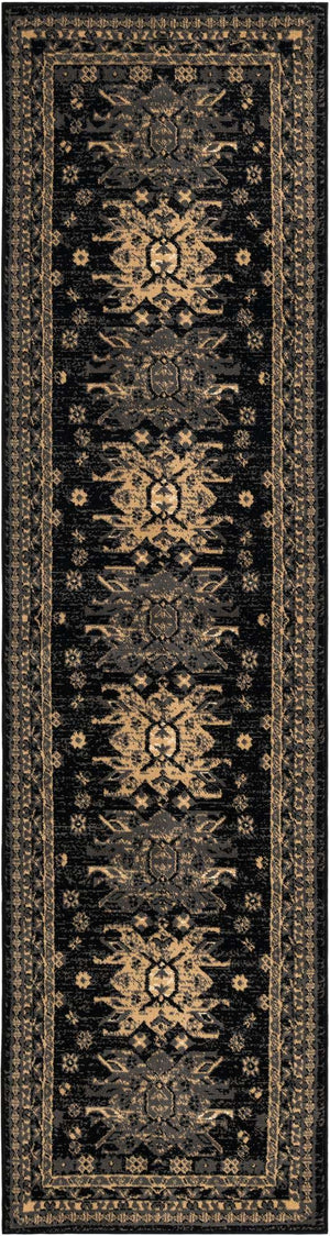 Black 2' 7 x 10' Taftan Runner Area Rug