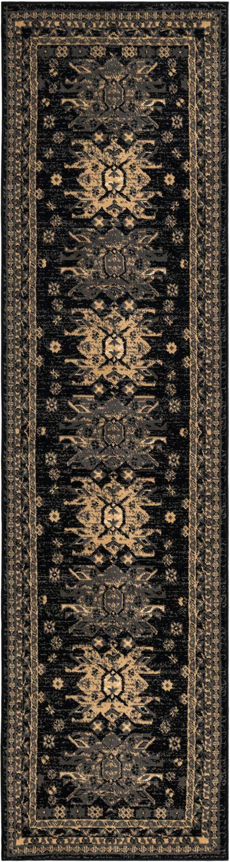 Black 2' 7 x 10' Taftan Runner Area Rug