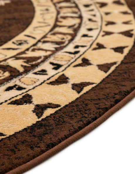 Brown 7' 10 x 7' 10 Taftan Round Area Rug