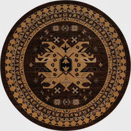 Brown 7' 10 x 7' 10 Taftan Round Area Rug