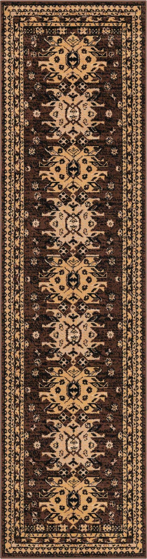 Brown 2' 7 x 10' Taftan Runner Area Rug