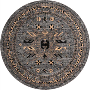 Gray 8' x 8' Taftan Round Rug