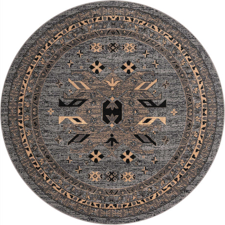 Gray 7' 10 x 7' 10 Taftan Round Area Rug
