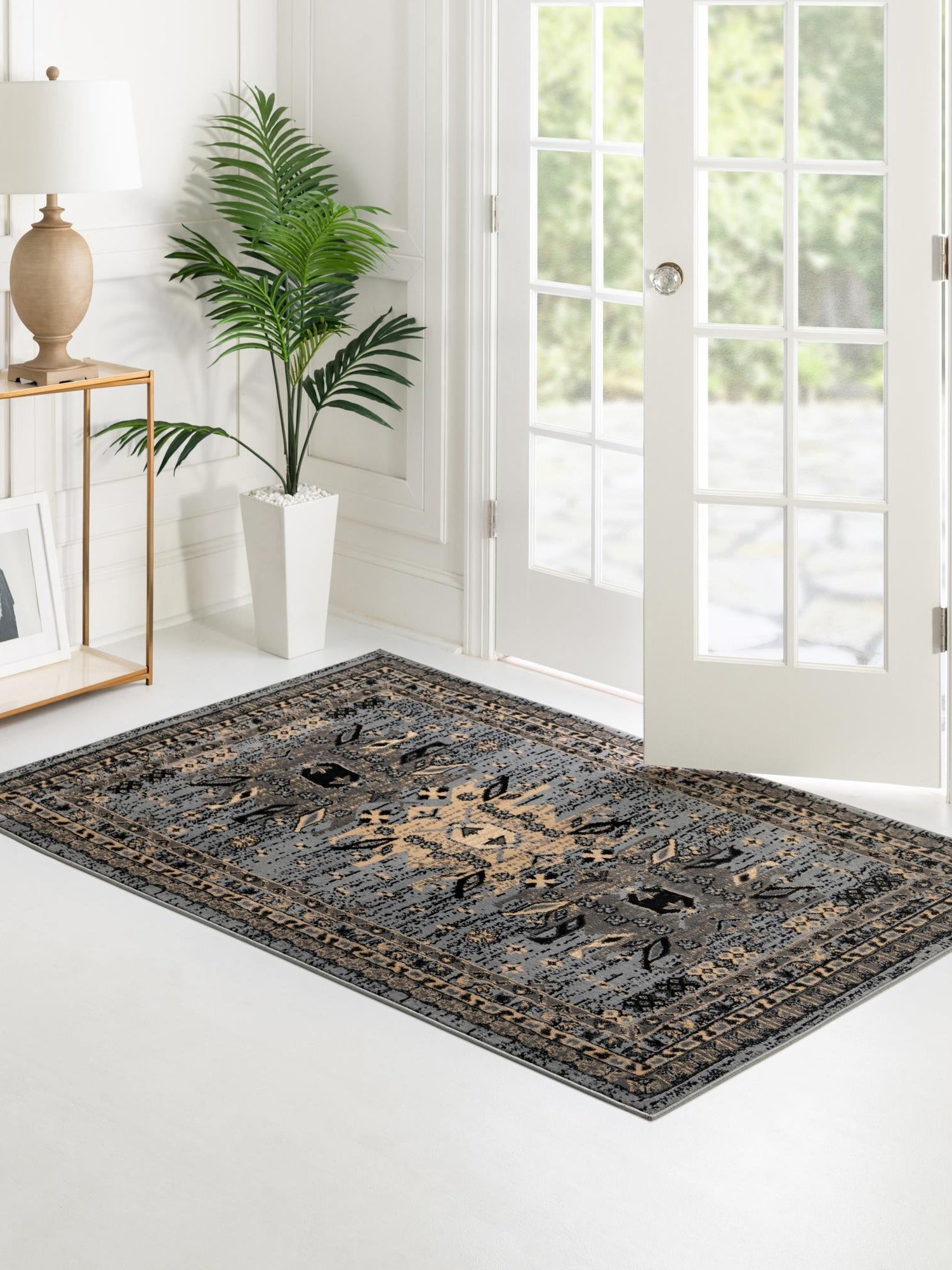 Gray 9' x 12' Taftan Rectangle Area Rug