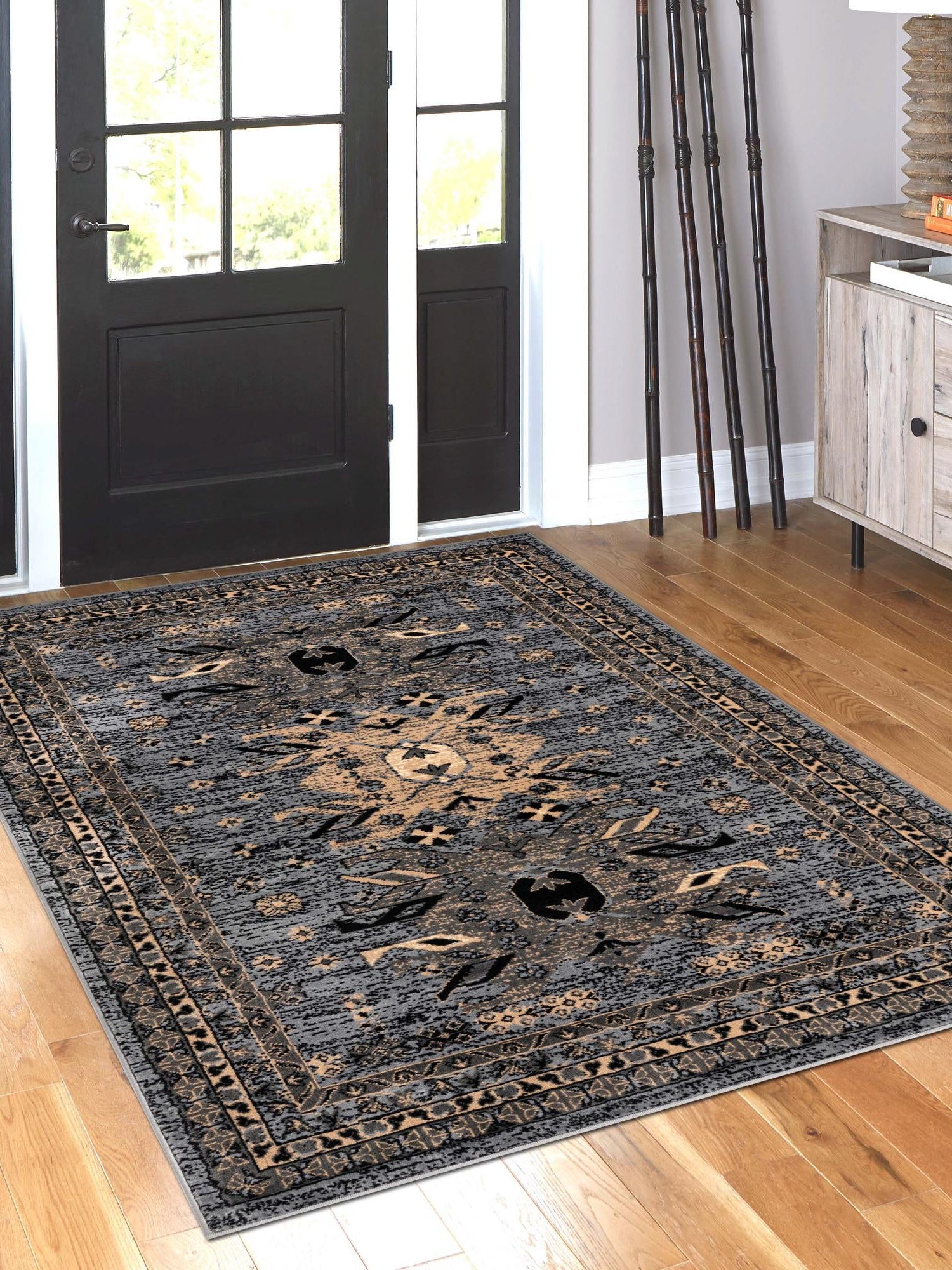 Gray 2' x 3' 1 Taftan Rectangle Area Rug