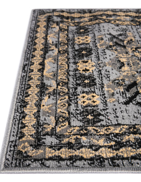 Gray 4' 1 x 6' 1 Taftan Rectangle Area Rug Durable 100% Polypropylene Classic Traditional Design Easy Clean Carpet for Home Interiors for Sale at Rug Engine