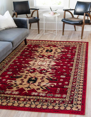 Red 9' x 12' Taftan Rectangle Area Rug