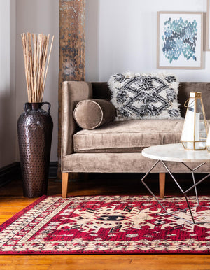 Red 5' 3 x 8' Taftan Rectangle Area Rug