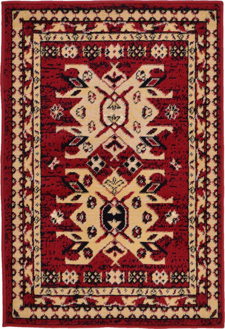 Red 2' x 3' 1 Taftan Rectangle Area Rug