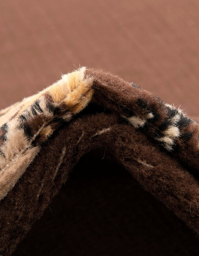 Brown 10' x 10' Reza Round Area Rug 100% Polypropylene Easy Clean Traditional Motif Classic Carpet for Home Interiors for Sale at Rug Engine